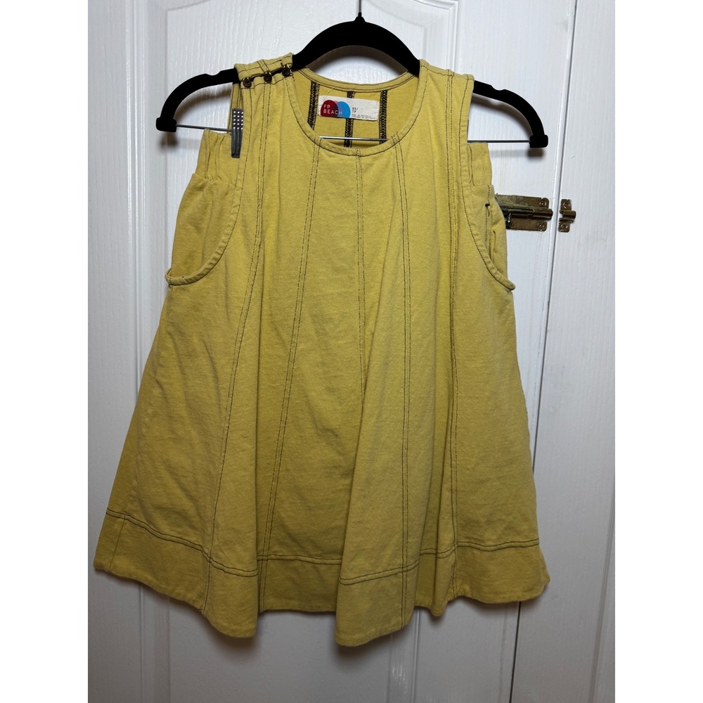 Free People FP Beach Strada Set Contrast Stitch Tank and Shorts Set XS - Picture 2 of 11